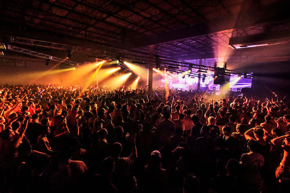 Crowd watching concert stage