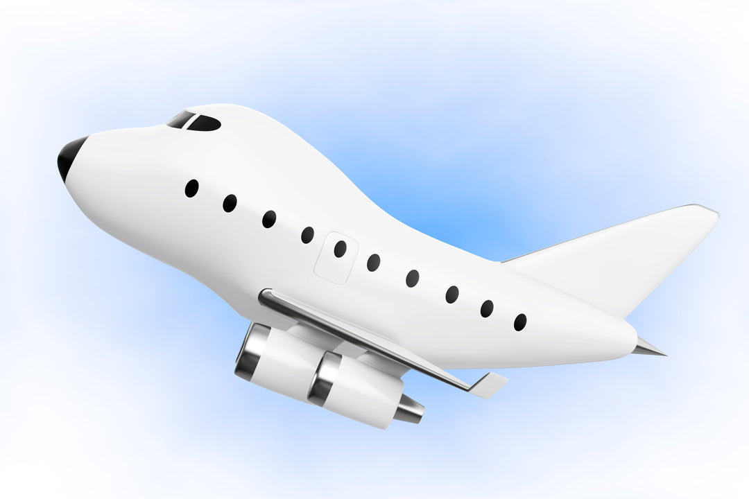 Cute airplane taking off